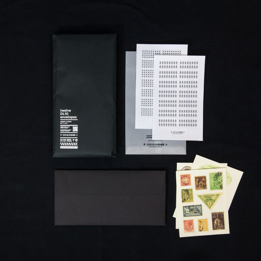 Set of 12 Black Envelopes