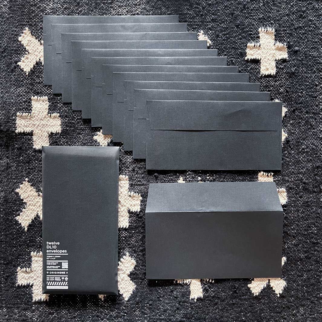 Set of 12 Black Envelopes
