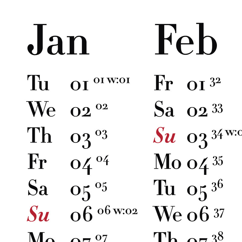 Calendar Ultima Complex 2024